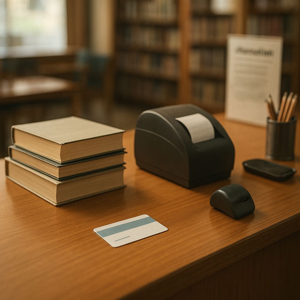 Ausleihe am Bibliotheksschalter